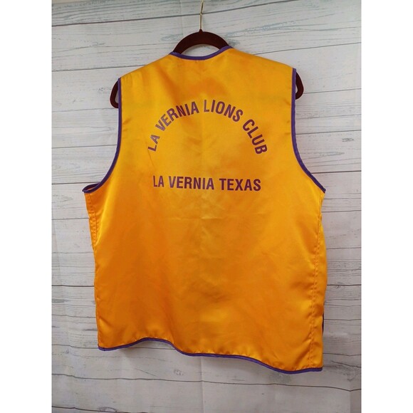 Vtg La Vernia TX Lions International Club Vest Yellow Sz L - Picture 4 of 7